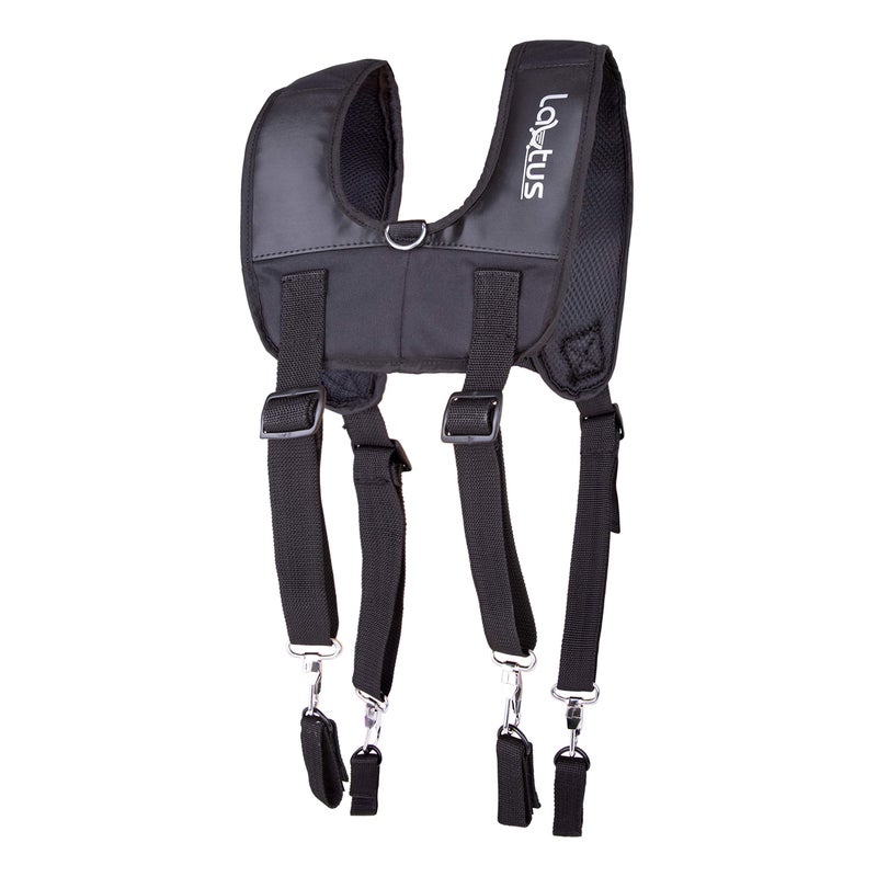 LAUTUS Padded Tool Belt Suspenders w/Chest Strap, Pencil Sleeve, Tape Measure, Cell Phone Holder | Comfortable & Heavy Duty | Fully Adjustable | Construction Grade | - Image 3